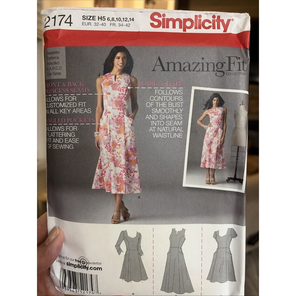 Simplicity Dress Sewing Pattern 2174 S0512 Size 6-14 Amazing Fit Uncut